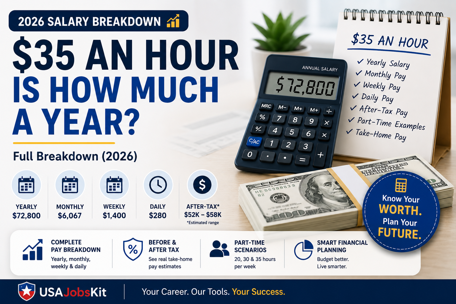 $35 an Hour Is How Much a Year? Full Breakdown (2026)