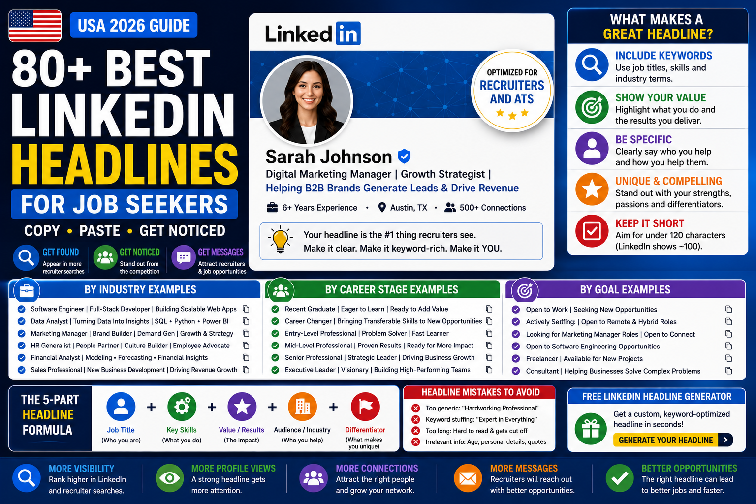 80+ Best LinkedIn Headlines for Job Seekers in 2026 (Copy-Paste Examples)