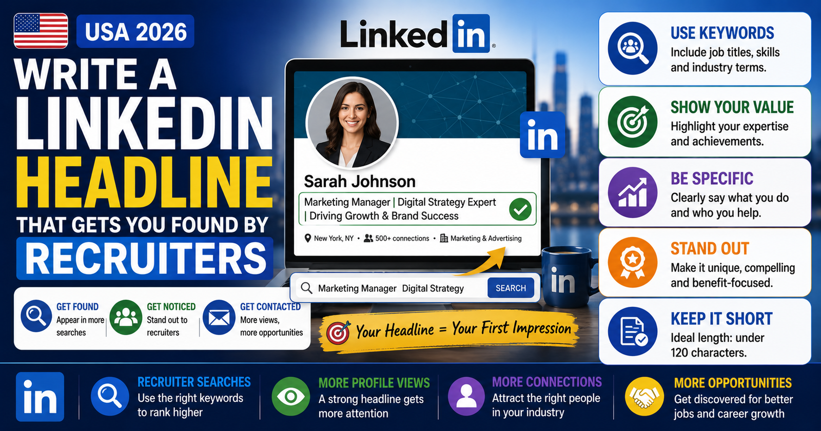 How to Write a LinkedIn Headline That Gets You Found by Recruiters in 2026